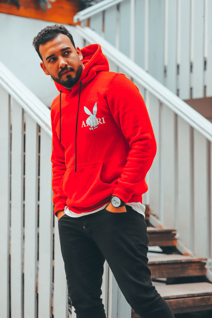 Men's Red Pullover Hoodie