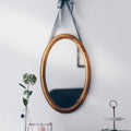 Oval Wooden Wall Mirror