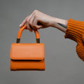 Orange Leather Shoulder Bag