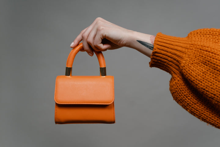 Orange Leather Shoulder Bag